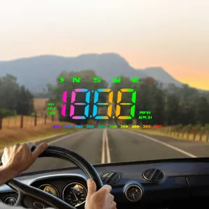 شاشة عرض على رأس عداد السرعة M23 gps . M23 GPS HUD Head Up Display Speedometer Car Speed