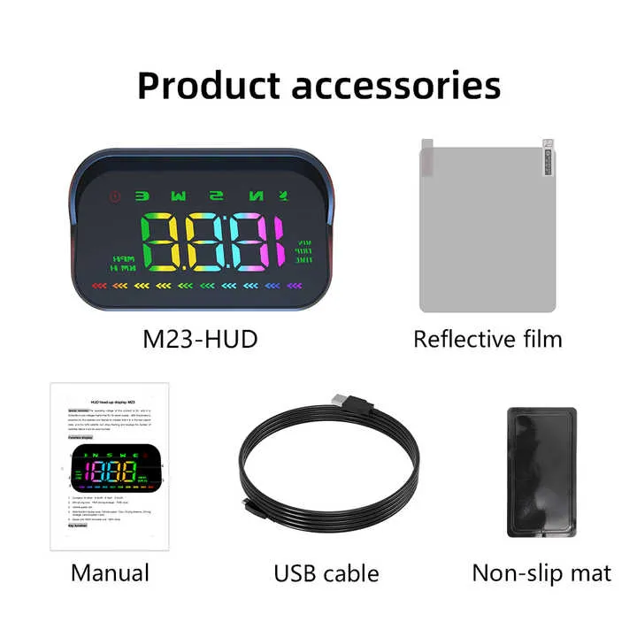 شاشة عرض على رأس عداد السرعة M23 gps . M23 GPS HUD Head Up Display Speedometer Car Speed