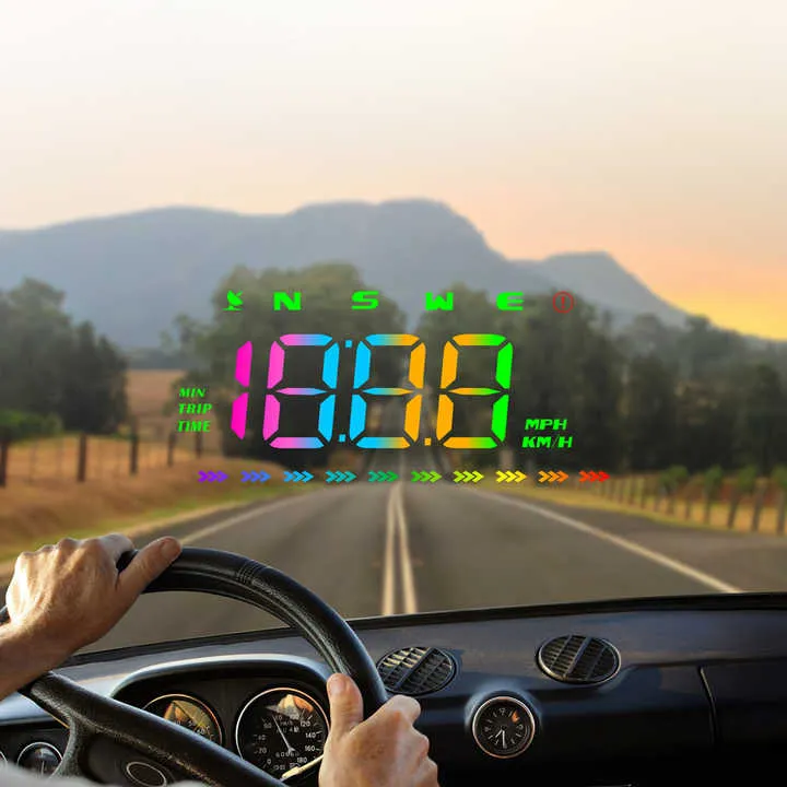 شاشة عرض على رأس عداد السرعة M23 gps . M23 GPS HUD Head Up Display Speedometer Car Speed