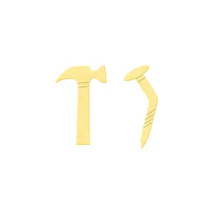 1 Pair Personalized Asymmetric Hammer Nail Stud