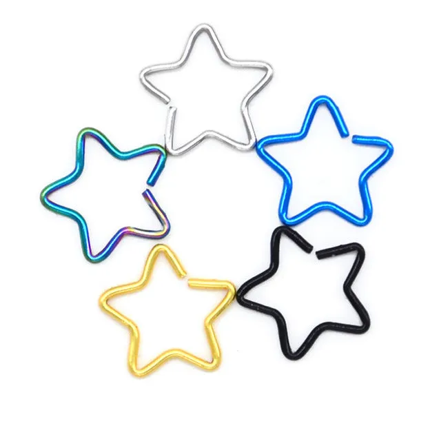 10 pcs Ear Nail Bone Heart Star Earring Piercing helix ear stud tragus Ear Piercing Black Silver Gold Cartilage Ring For Women