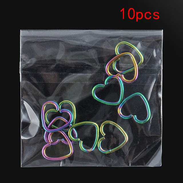 10 pcs Ear Nail Bone Heart Star Earring Piercing helix ear stud tragus Ear Piercing Black Silver Gold Cartilage Ring For Women