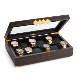 12 Slot Luxuries Wood Watch Box - Brown Walnut