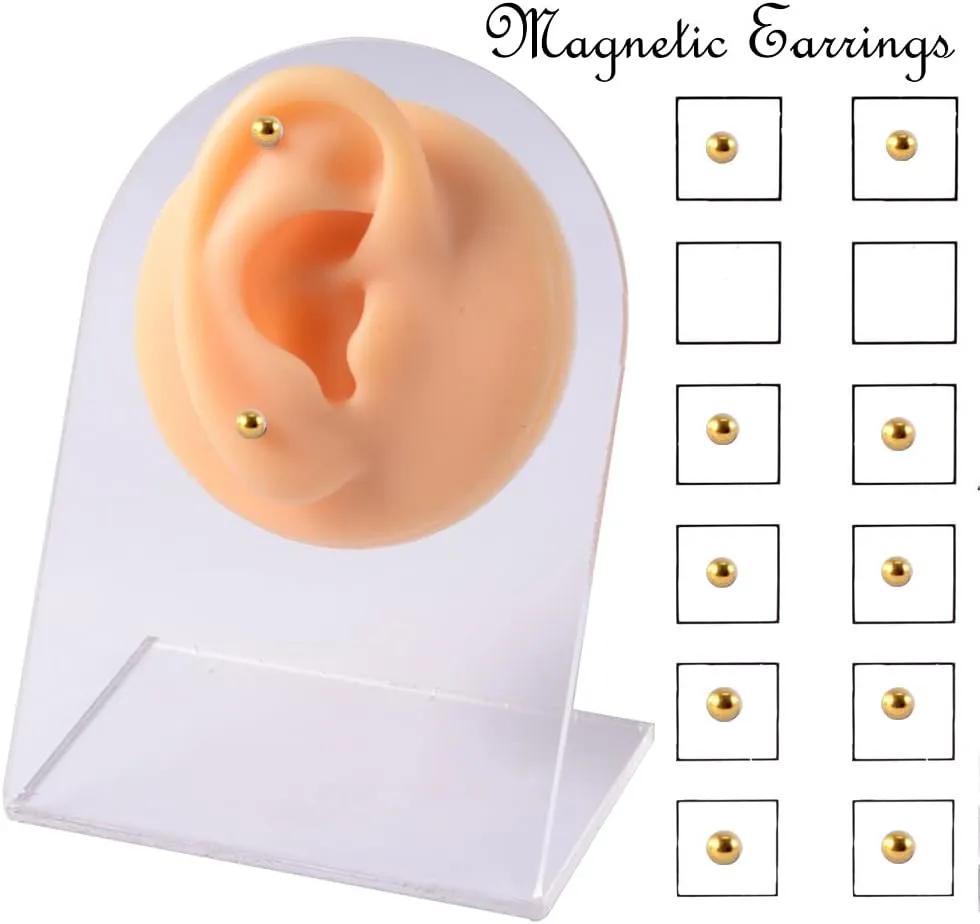 12pcs Crystal Nose Lip Ring Set Fake Ear Stud Earrings Clip on Cubic Zirconia Tragus Stainless Steel for Women Men Multicolor Non Piercing Body Jewelry
