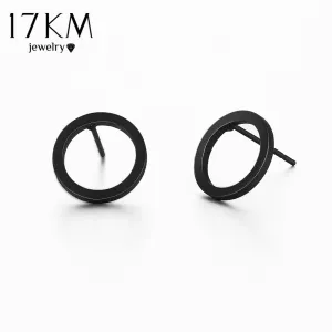 17KM 2 pair 2016 Fashion Gold Color Punk Simple T Bar Stud Earrings For Women Ear Jewelry brincos bijoux Fashion Earring