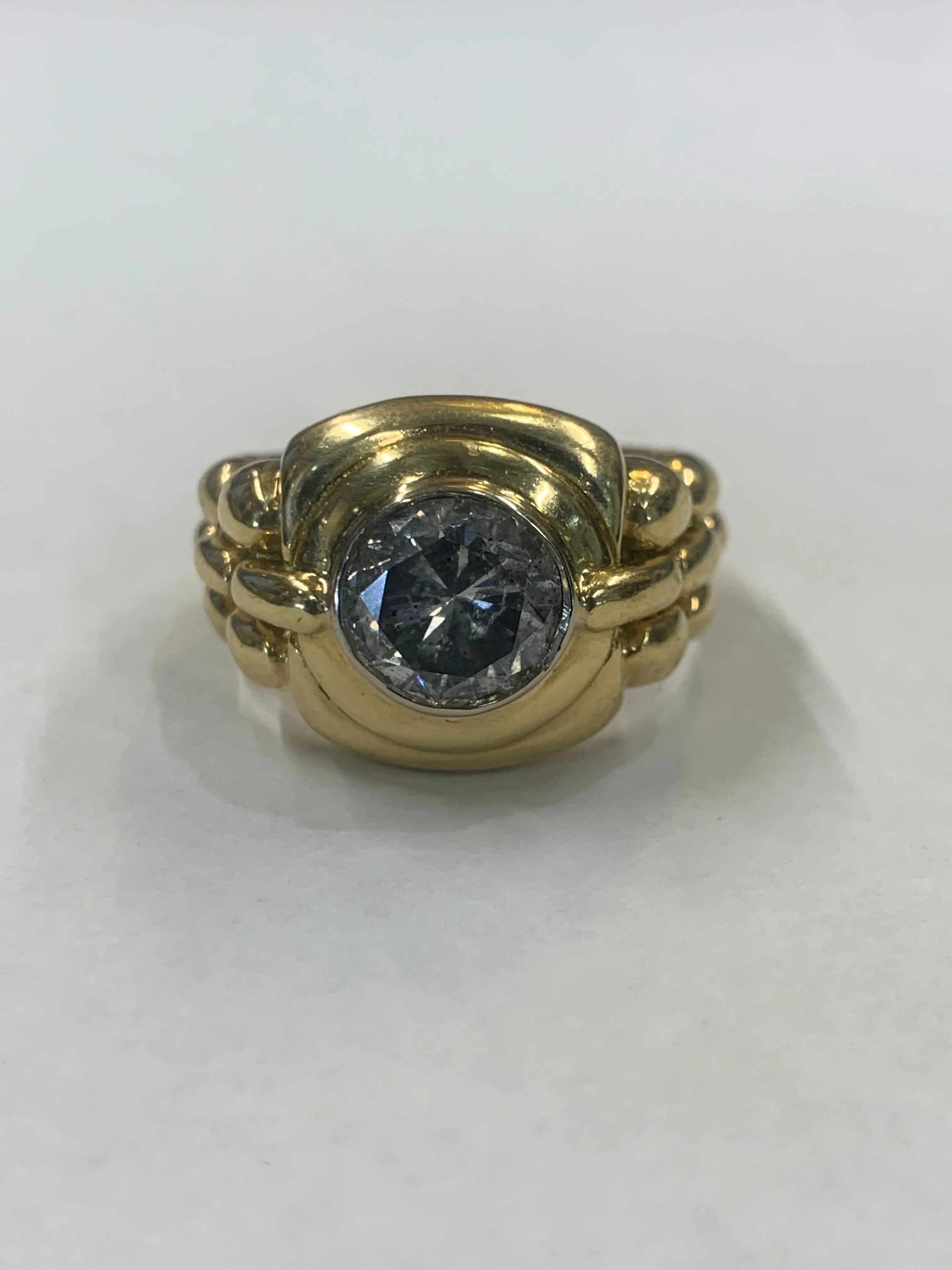 2.25 Ct DIAMOND & 18K GOLD, 17 GRAM DESIGNER RING UNISEX - $40K APR w/ CoA!!!