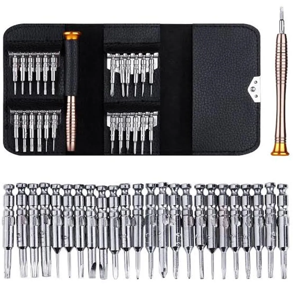 25-in-1 Multi-Purpose Precision Screwdriver Wallet Kit Repair Tools