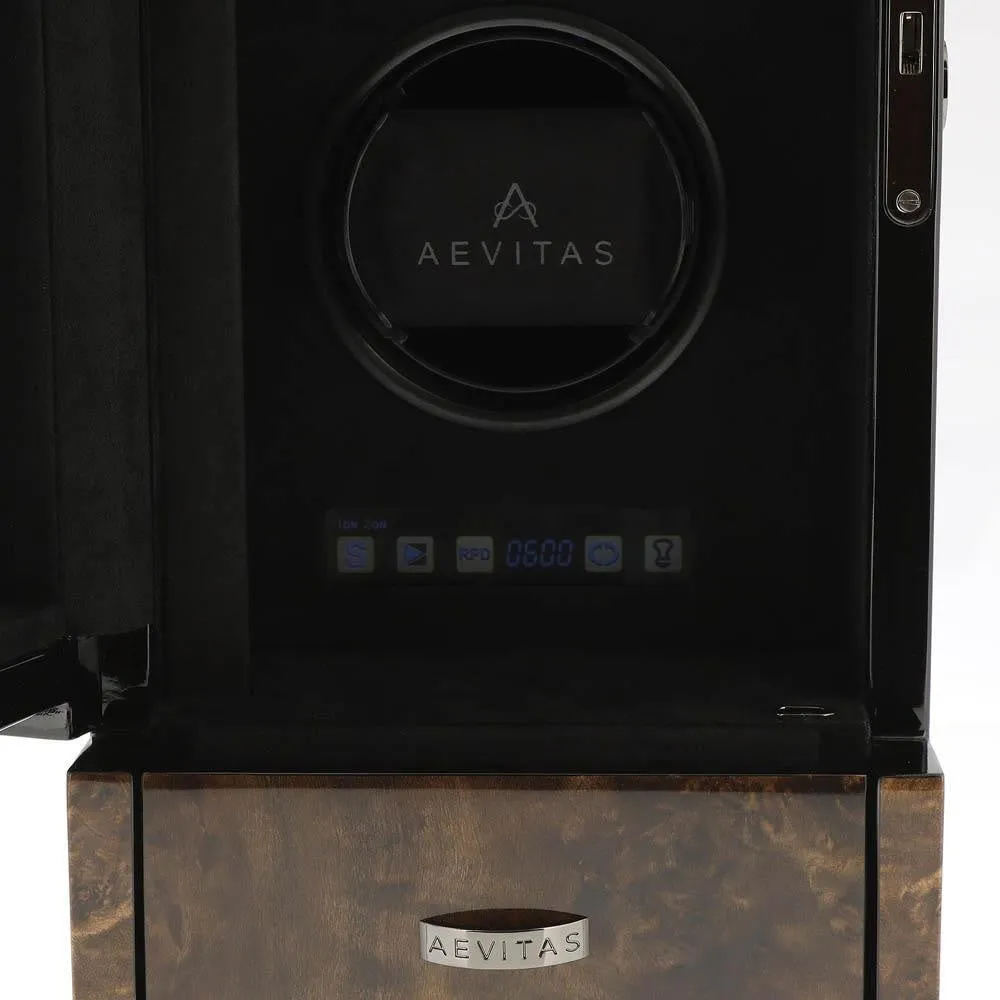 4 Watch Winder Dark Burl Wood Finish the Tower Series by Aevitas
