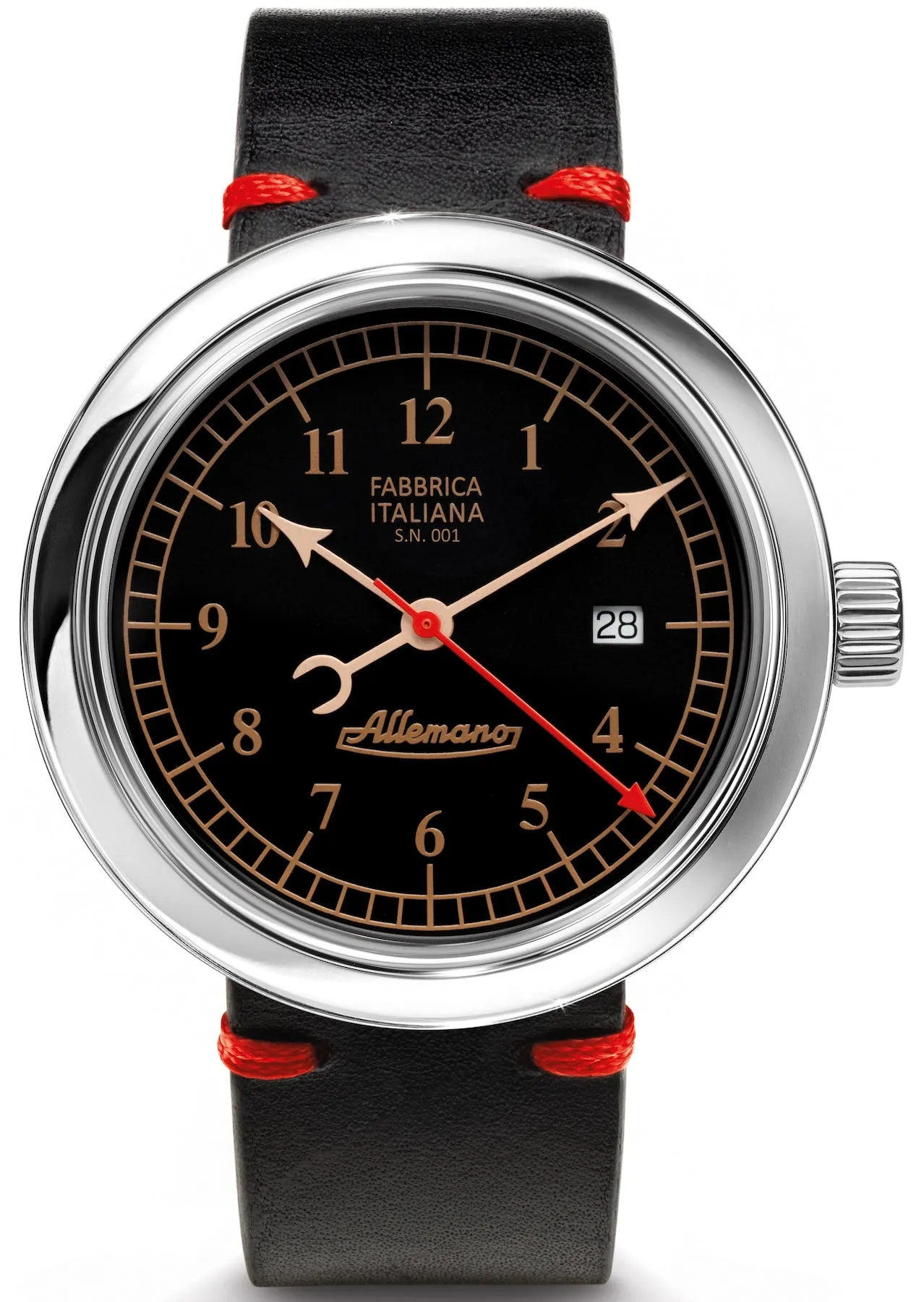 Allemano Watch Day Black Polished Case