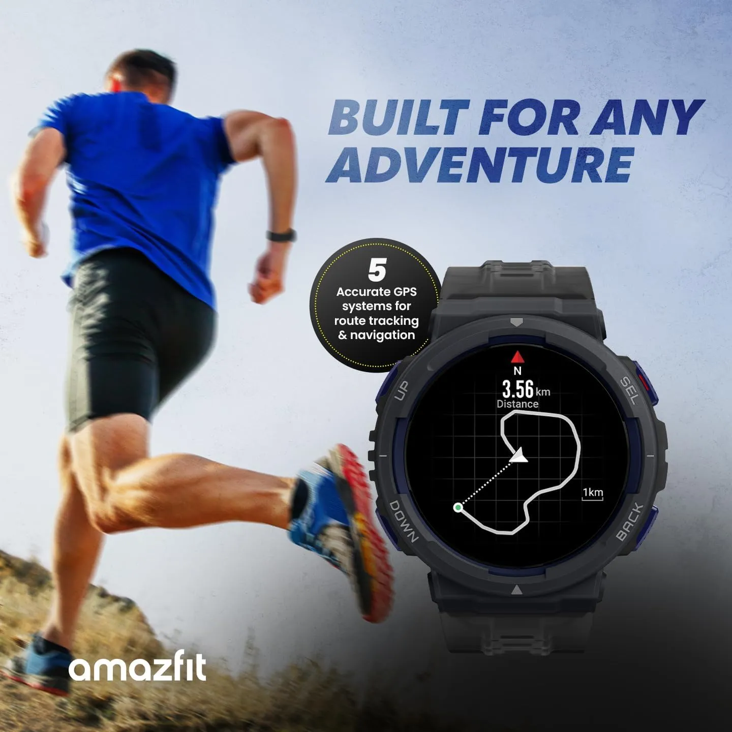 Amazfit Active Edge Smart Watch 46 mm, Rugged Sport & Fitness Watch, GPS, AI Health Coach for Outdoor, Workouts & Exercise, 16 Days Battery, 130  Sports Modes, Android iPhone Compatible, Lava Black