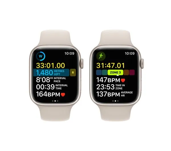 Apple Watch Series 8 GPS, 45mm Starlight Aluminium Case with Starlight Sport Band - Good
