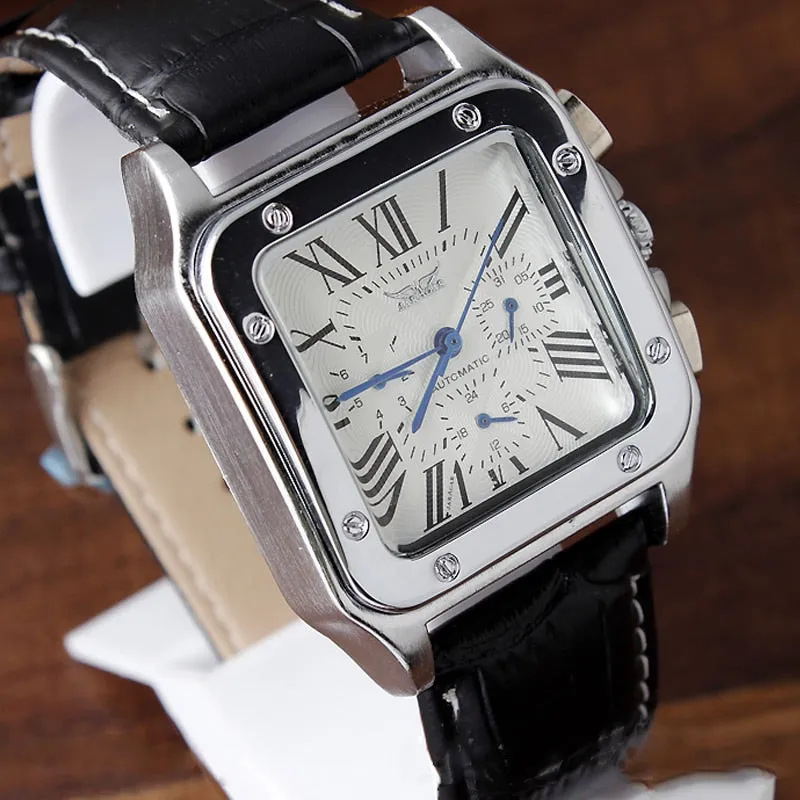 Automatic Mechanical Self-Winding Men Watch Square Case