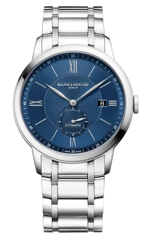 Baume & Mercier Classima Stainless Steel Automatic Blue Dial Date Mens Watch M0A10481