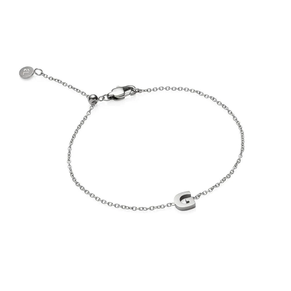 Birthstone & Little Luxe Letter Bracelet (Silver)