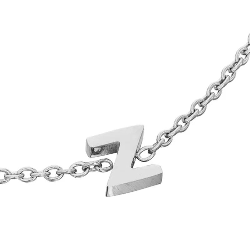 Birthstone & Little Luxe Letter Bracelet (Silver)