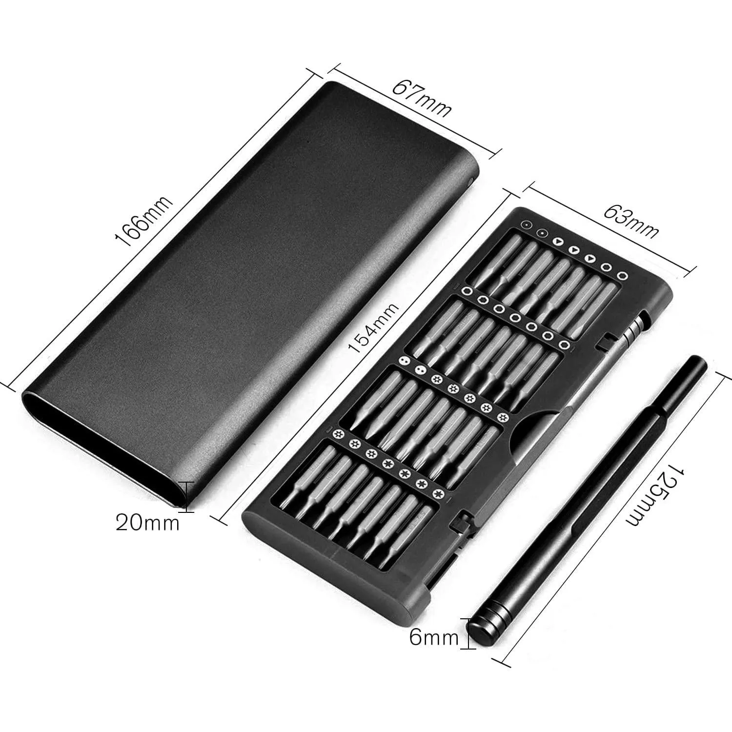 Black, Precision Screwdriver Set for PC, Laptop, Cellphone Camera Eyeglasses Watches Repair, etc