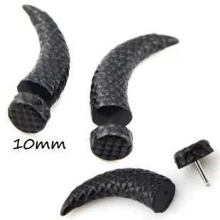 BOG-Pair Black Acrylic Fake Cheater Twist Spiral Ear Taper Gauges Expanders Earring Tunnel Plugs Piercing Body Jewelry