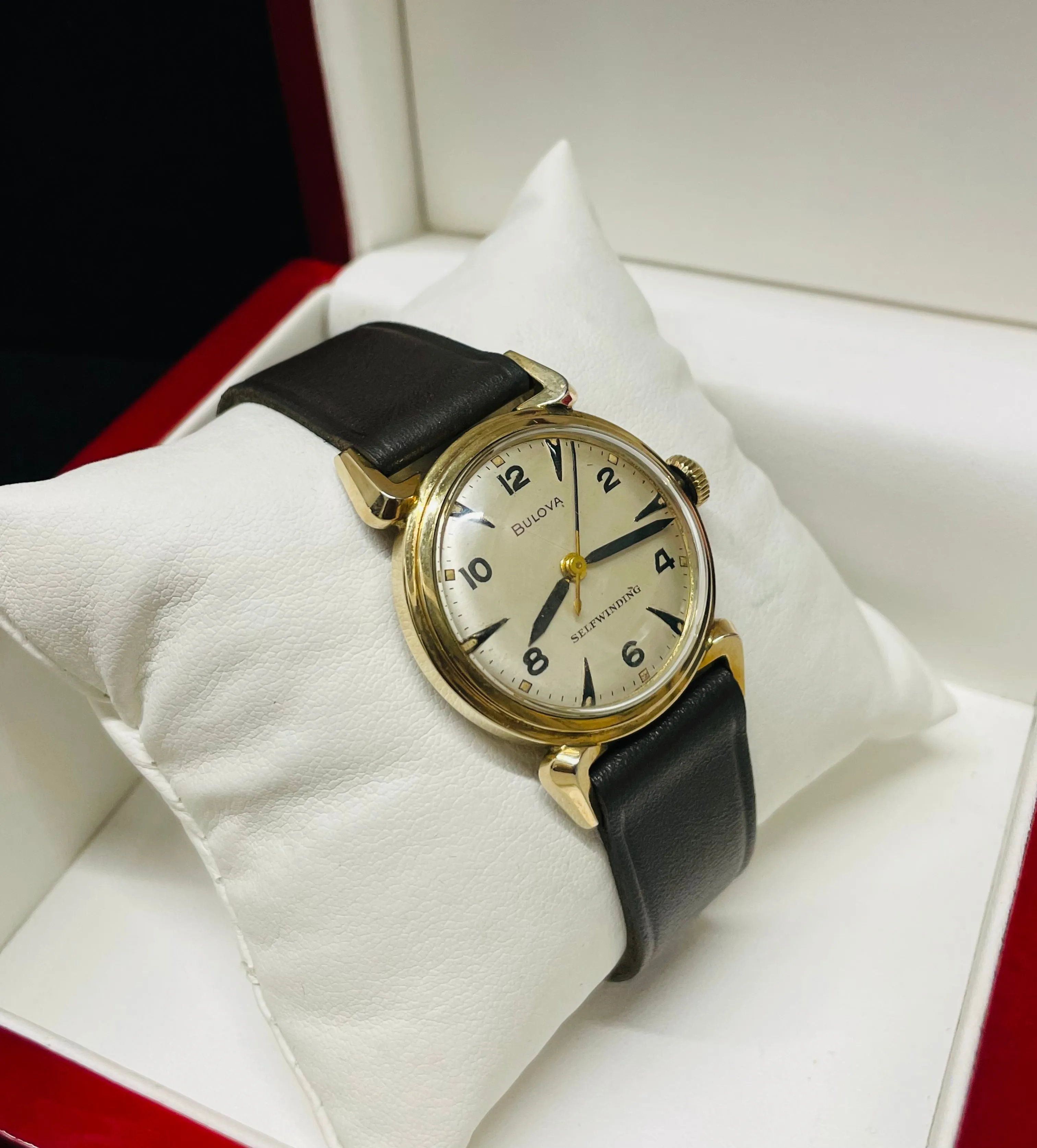 BULOVA VINTAGE RARE 1940'S FINE.CO MEN'S SOLID RGP WRISTWATCH - $6K APR w/ COA!