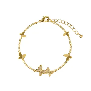 Butterfly Whispers: Luxurious Gold Bracelet with Crystal Accents