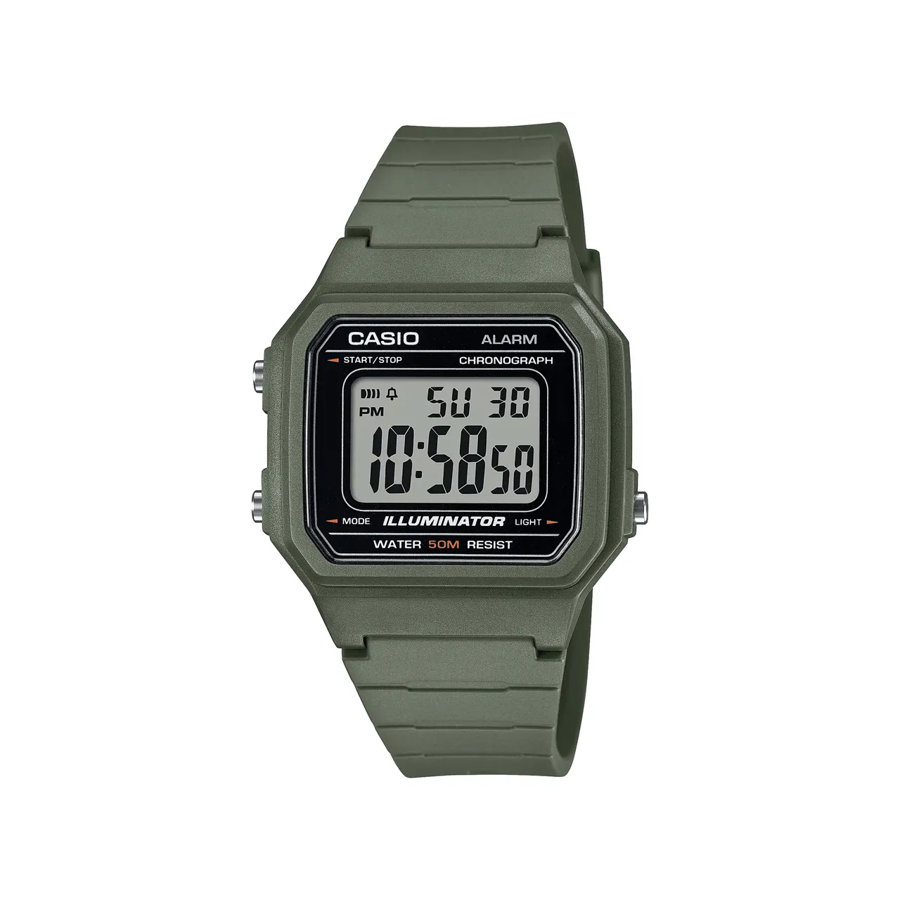 Casio Green Digital Watch - W217H-3A