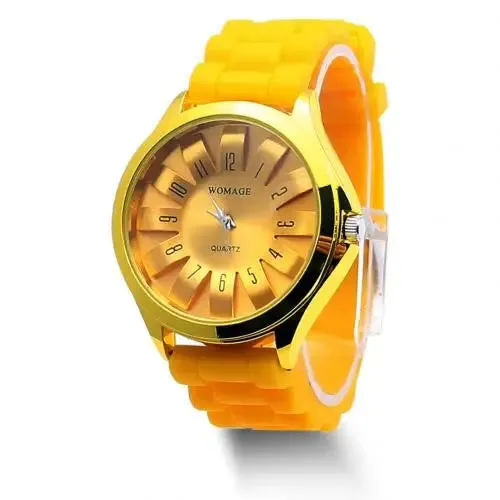 Casual Silicone Clock Jelly Band Flower Dial Sports Watch