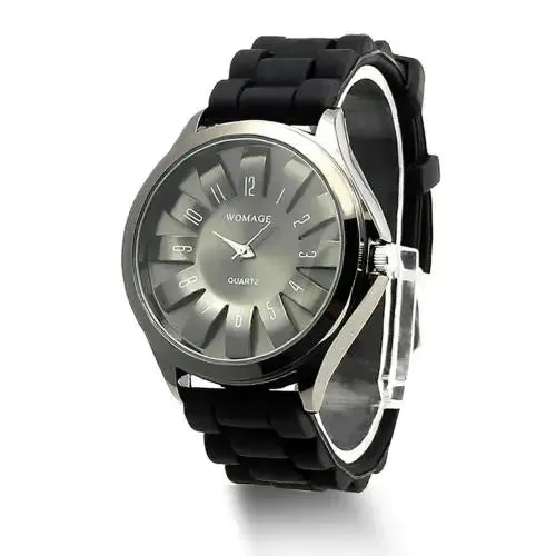 Casual Silicone Clock Jelly Band Flower Dial Sports Watch