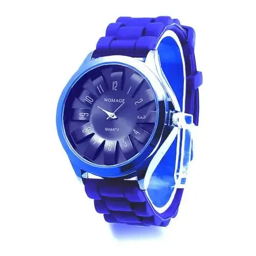 Casual Silicone Clock Jelly Band Flower Dial Sports Watch