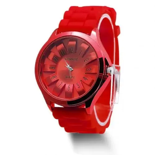 Casual Silicone Clock Jelly Band Flower Dial Sports Watch