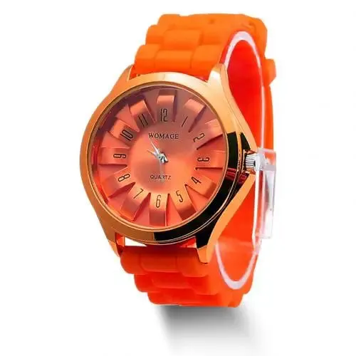 Casual Silicone Clock Jelly Band Flower Dial Sports Watch