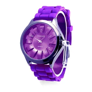 Casual Silicone Clock Jelly Band Flower Dial Sports Watch