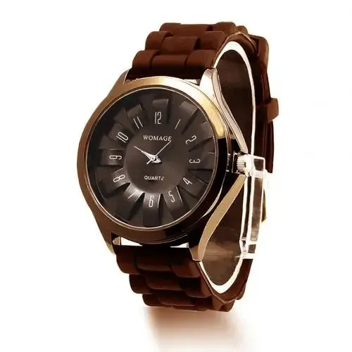 Casual Silicone Clock Jelly Band Flower Dial Sports Watch