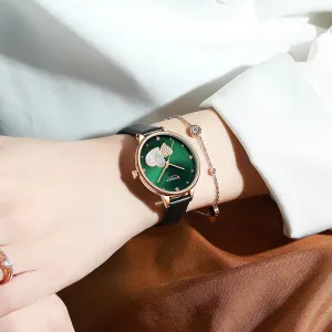 Charming Heart Dial With Rhinestone Quartz Watch