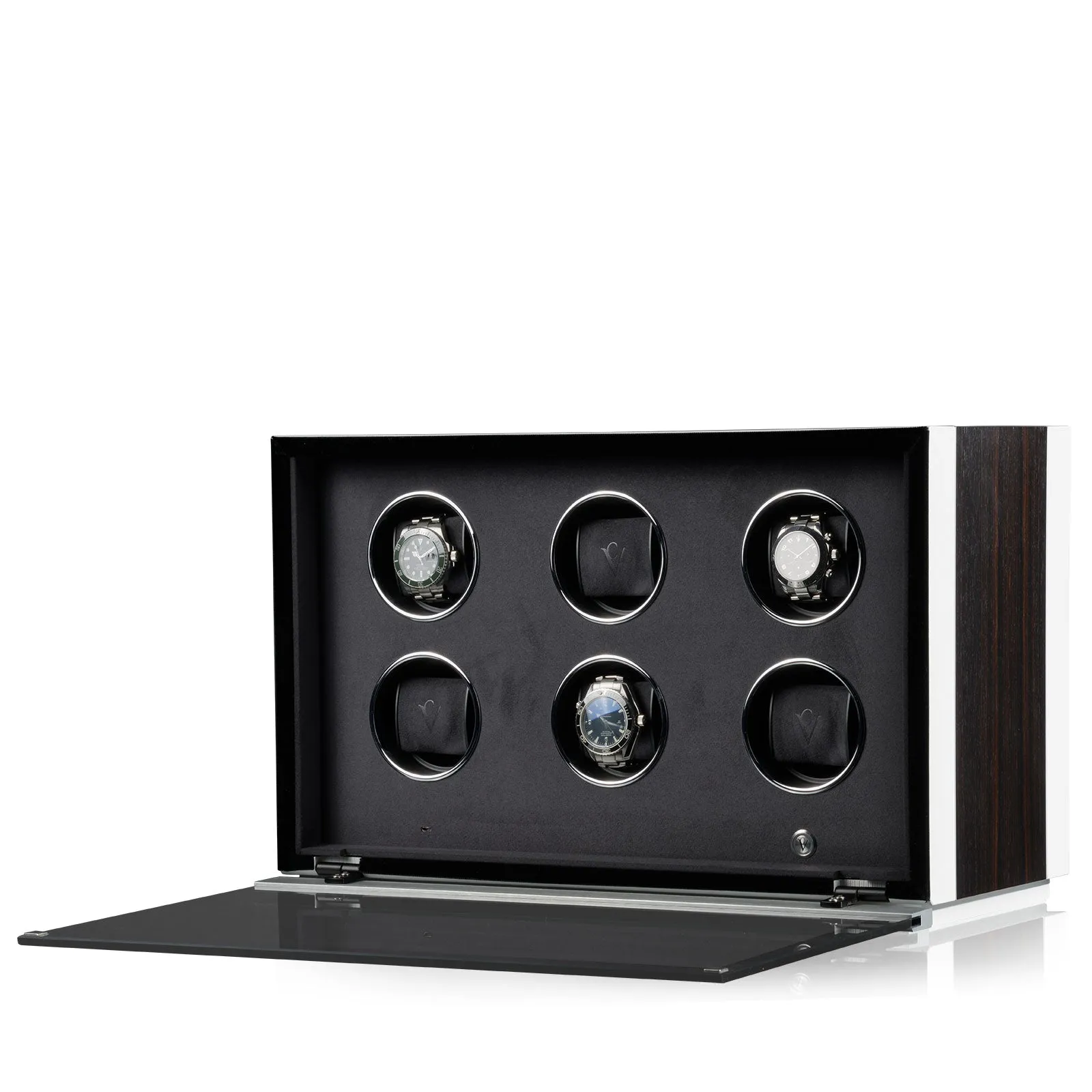 CHRN Watch Winder Ambiance VI Ebony Silk White Silk