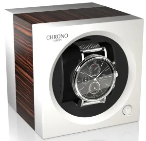 Chronovision One Watch Winder Bluetooth Macassar Silk White Silk