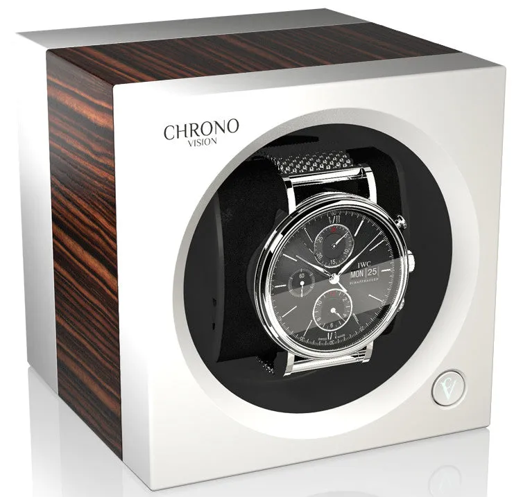 Chronovision One Watch Winder Bluetooth Macassar Silk White Silk