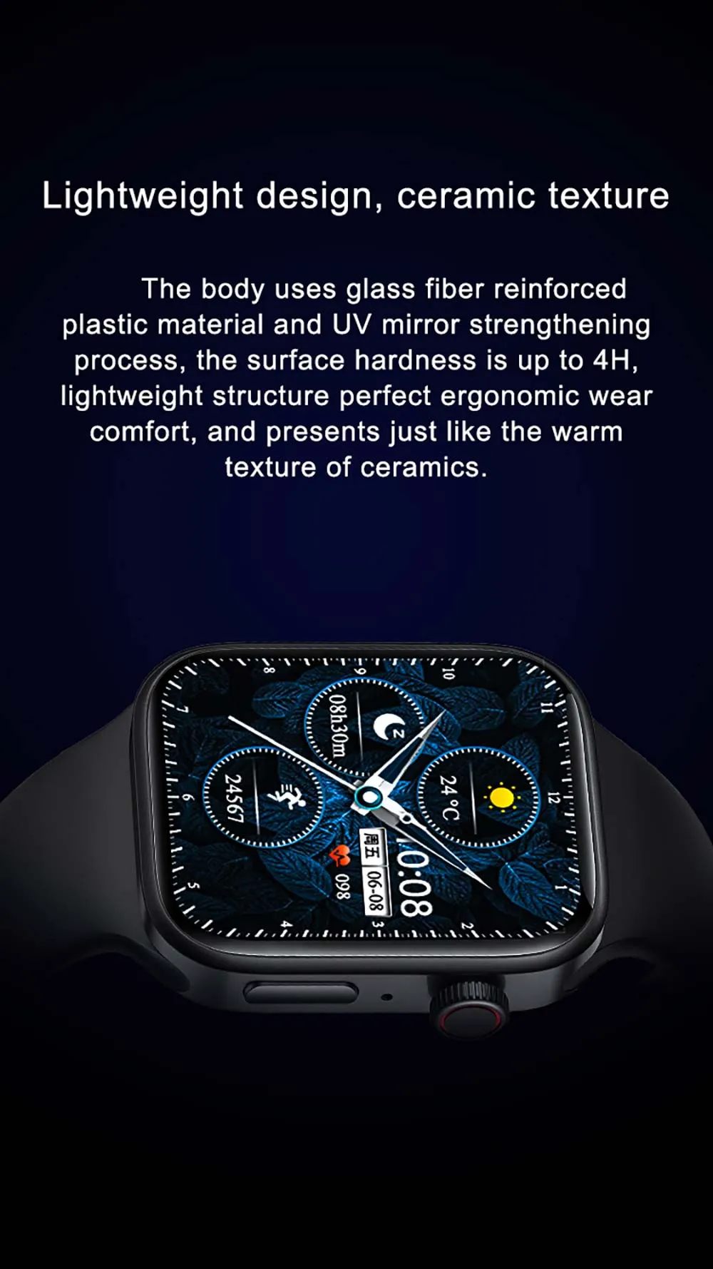 CHYCET Smart Watch 7 Series 44mm IWO Smartwatch Men Sport 1.75 Inch Split Screen Sleep Monitor Women Watches for Ios Android