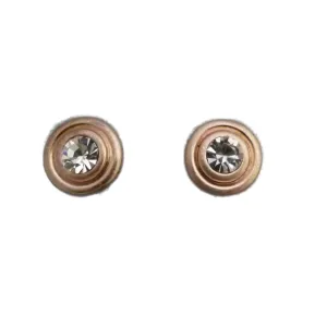 Circle shape studs w/ stone feature