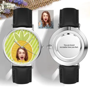 Custom Face Watch Pineapple Head Watch Fruit Watch Funny Gift