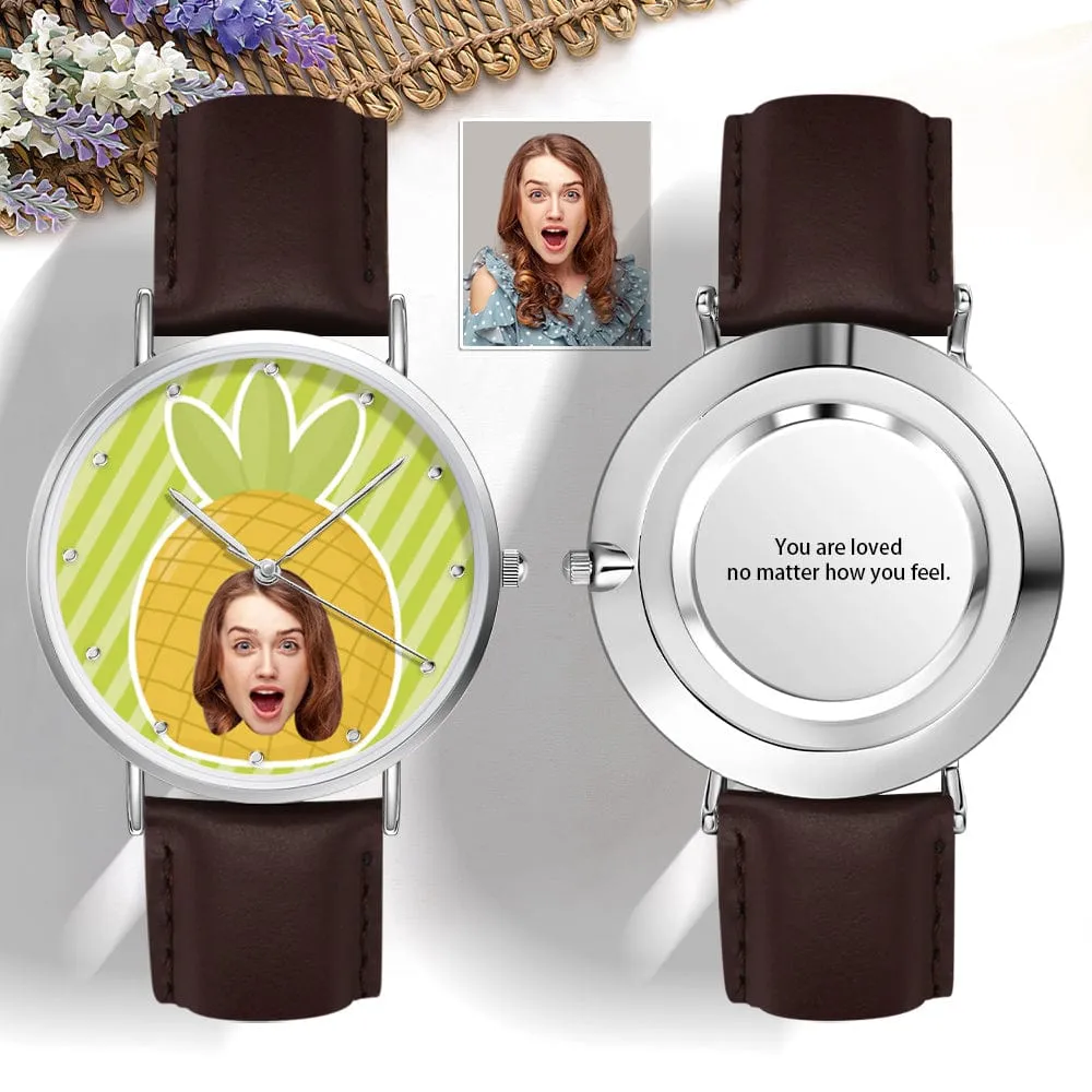 Custom Face Watch Pineapple Head Watch Fruit Watch Funny Gift