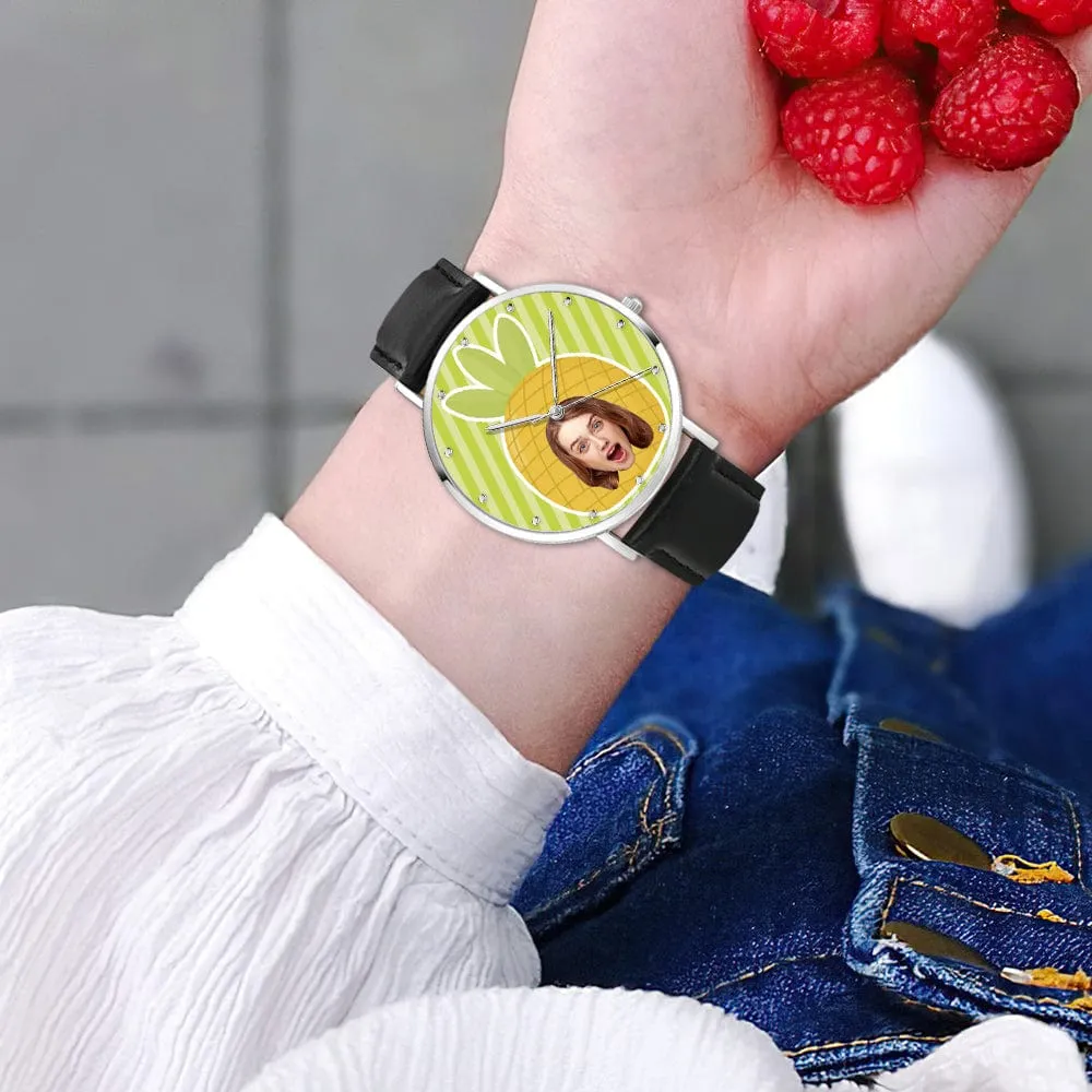 Custom Face Watch Pineapple Head Watch Fruit Watch Funny Gift