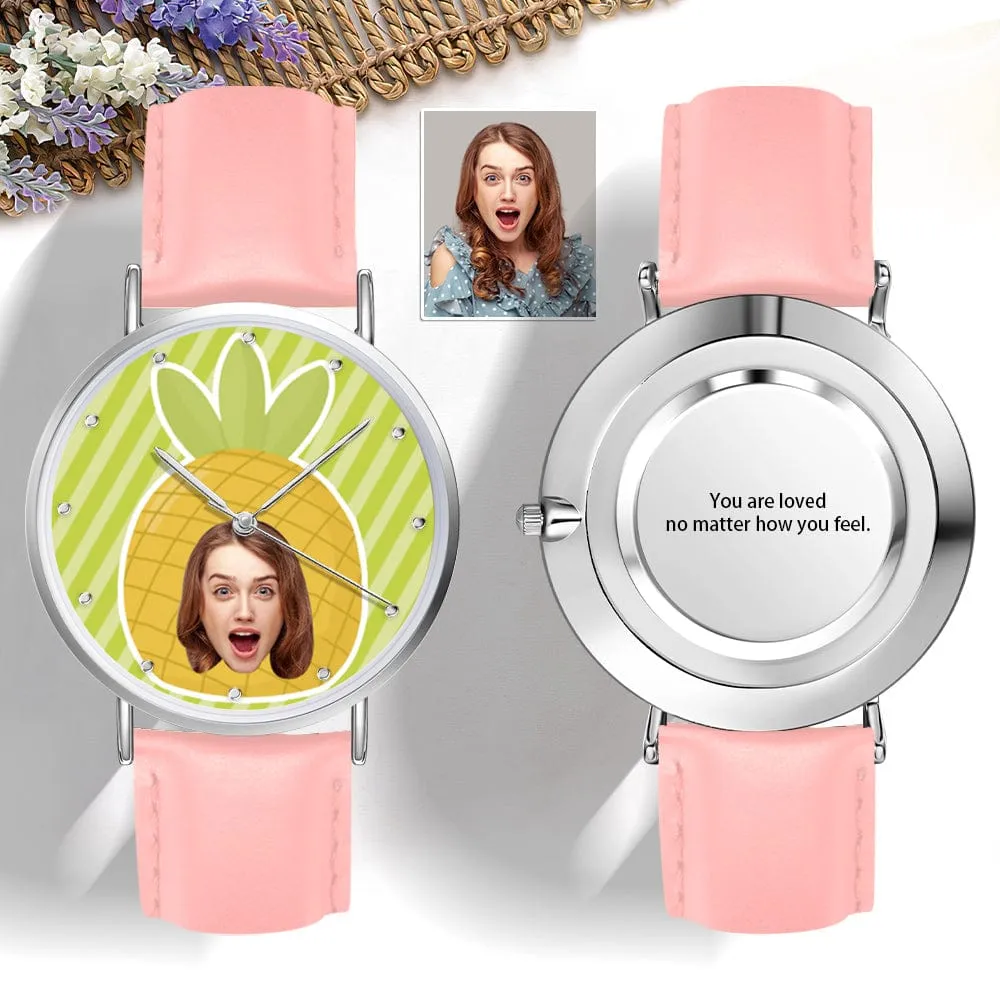 Custom Face Watch Pineapple Head Watch Fruit Watch Funny Gift