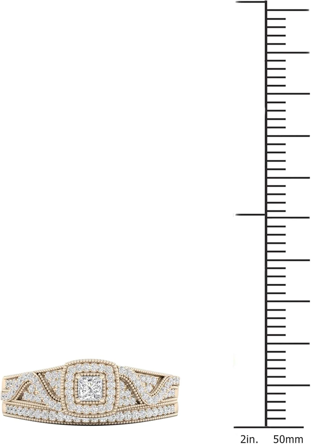 DZON 10k Gold 3/8Ct TDW Diamond Halo Engagement Ring Set (I-J,I2)