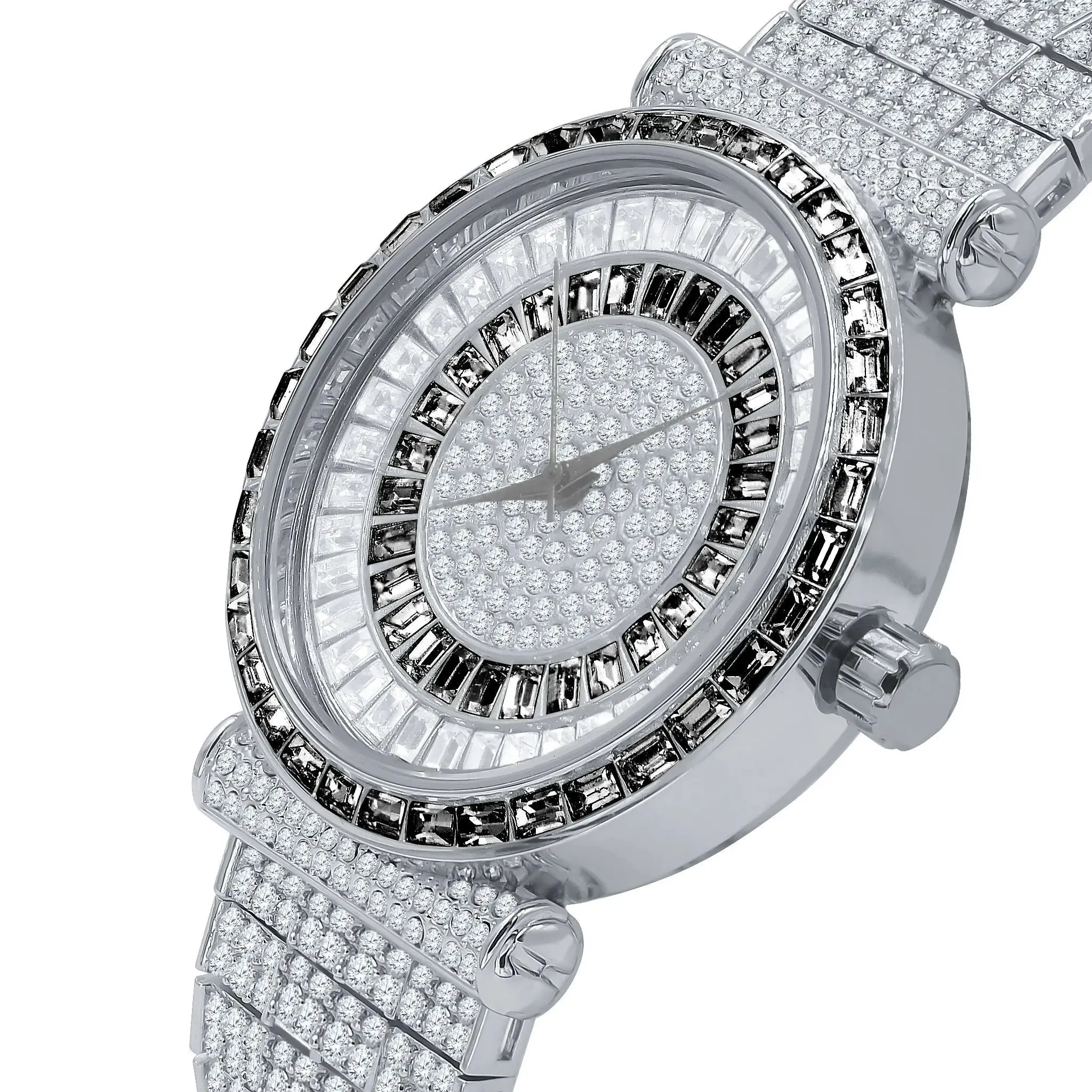Elegant Rhodium-Plated FOXY Cubic Zirconia Watch | Model 5110347