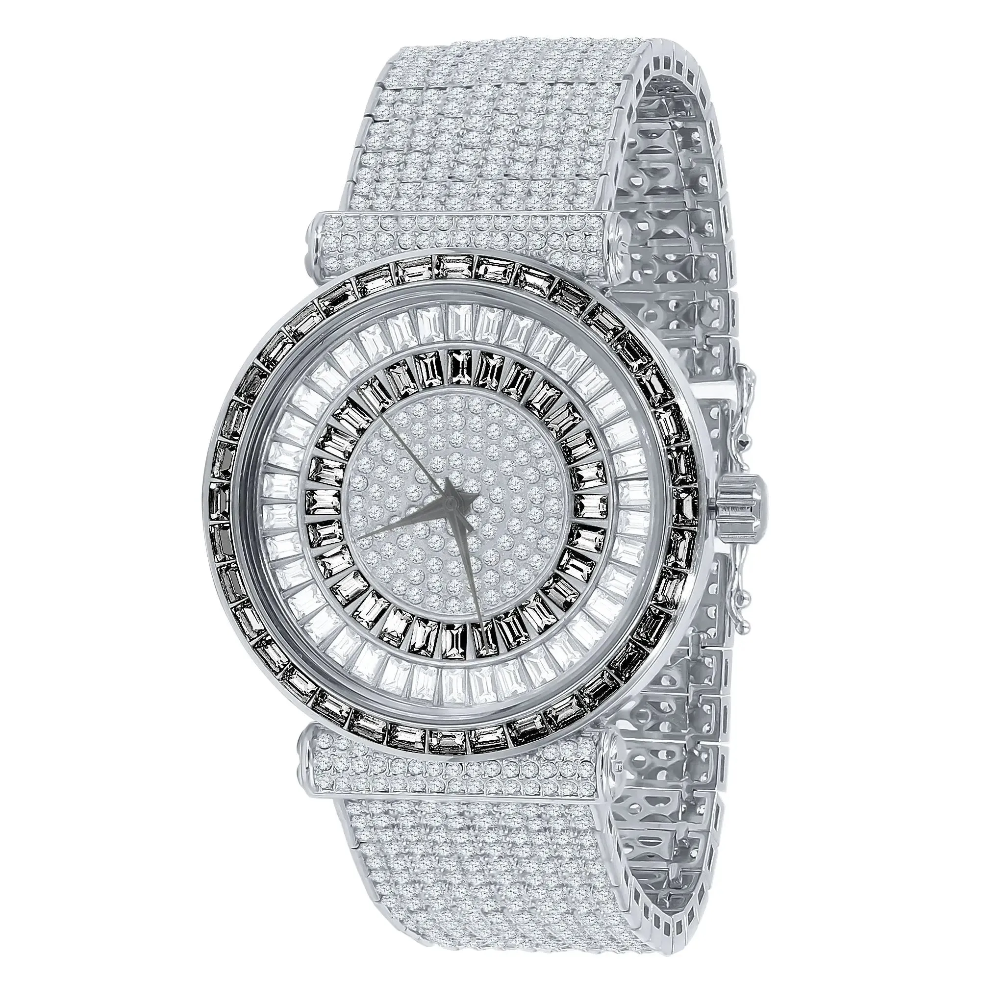 Elegant Rhodium-Plated FOXY Cubic Zirconia Watch | Model 5110347