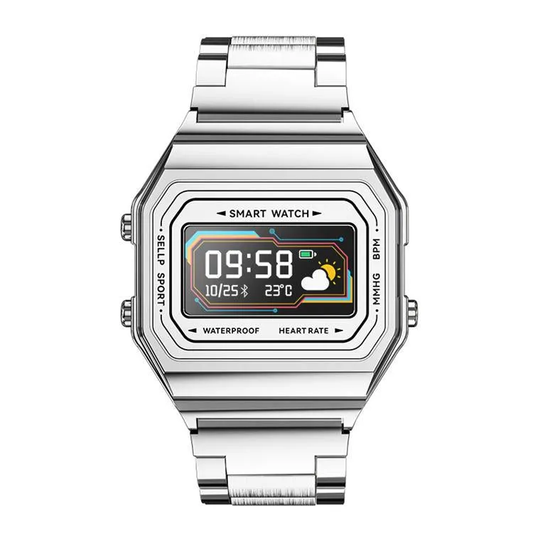 Factory sale 2022 smart watch i6 fashion Golden smart watch whole metal bands square screen sport smart watches