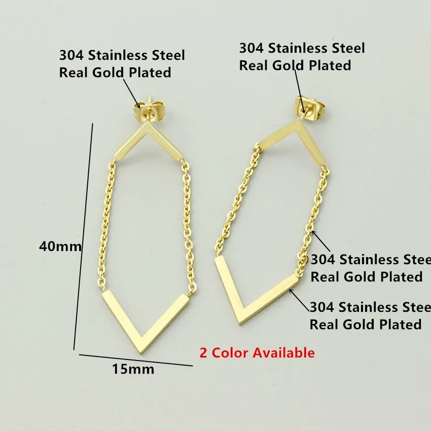 Fashion Women Stainless Steel Long Chain With