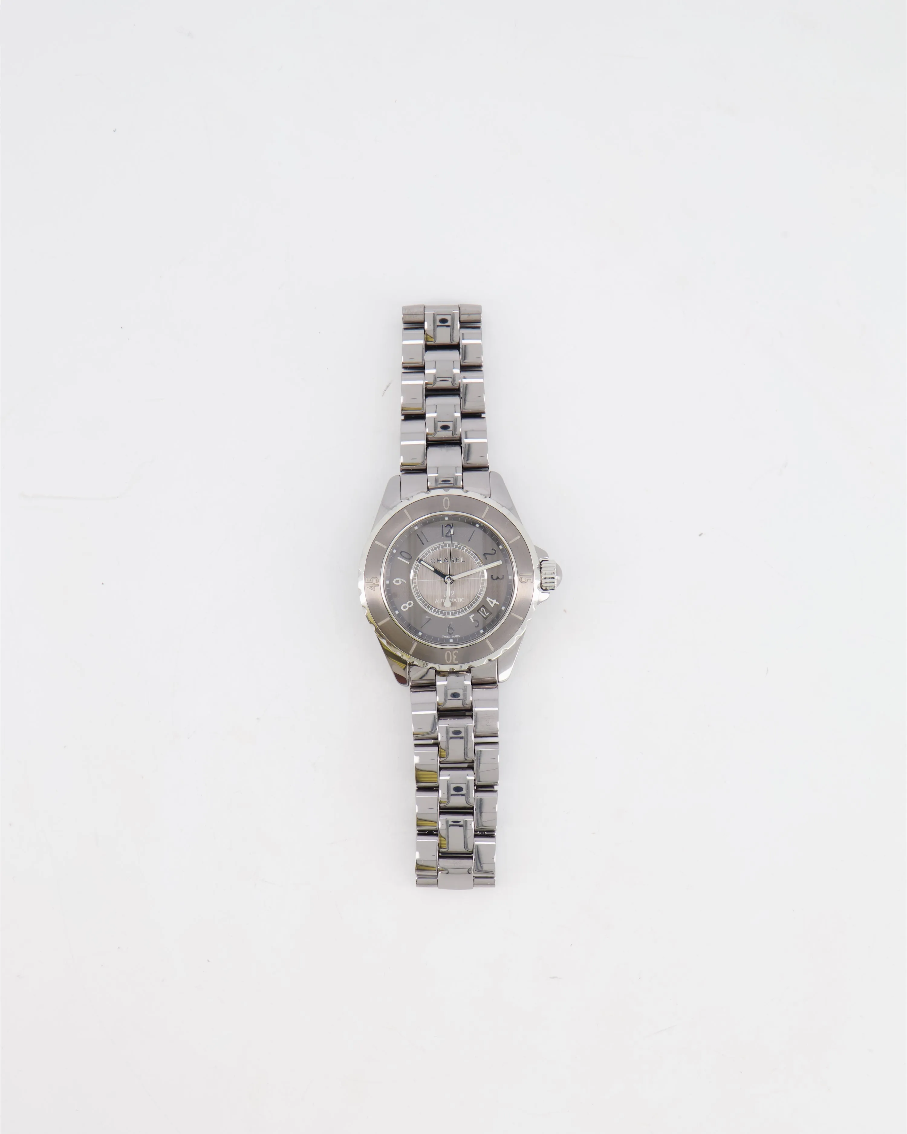 *fire Price*trendy Inspired  Chanel Silver Ceramic Steel J12 Watch 38mm Rrp £6,750