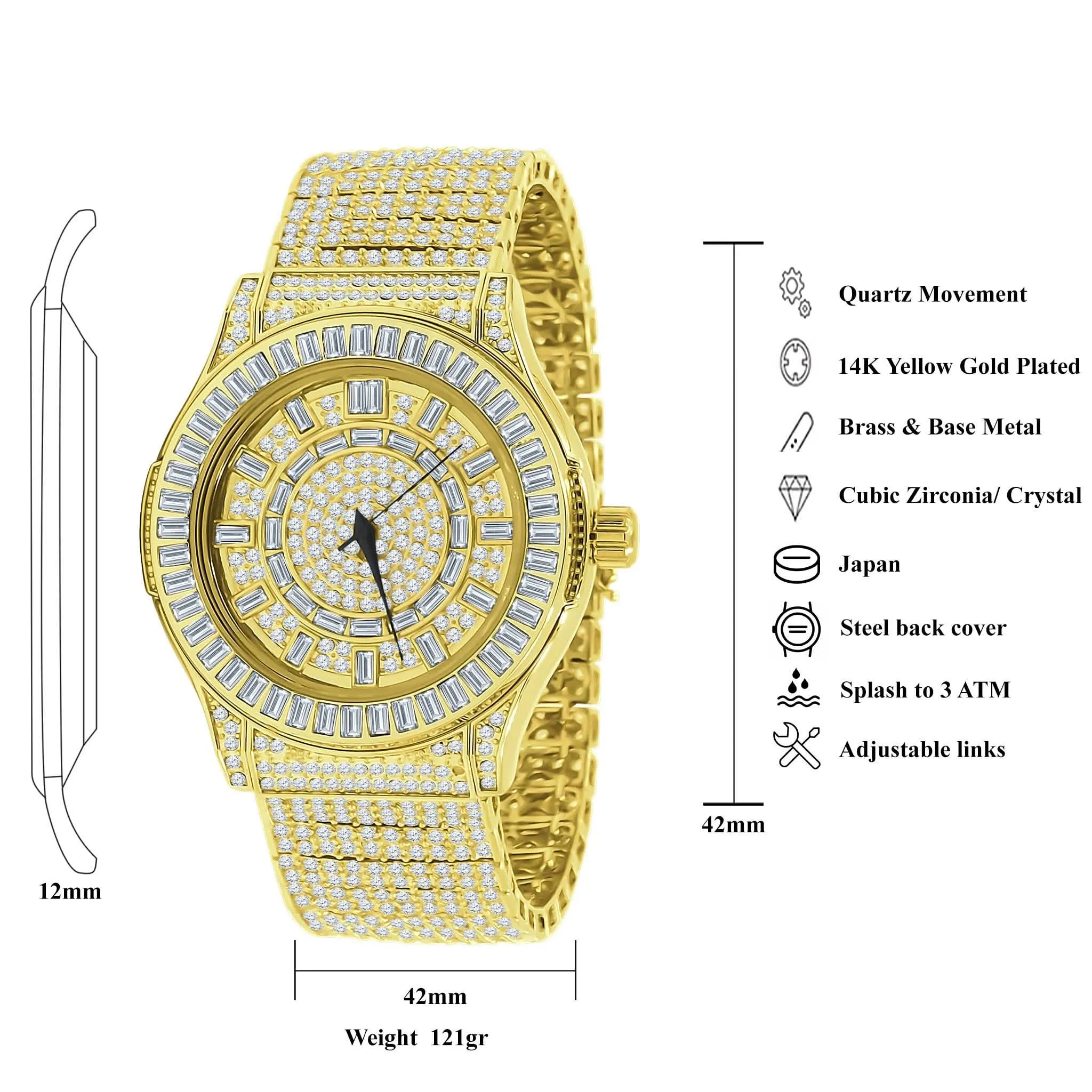 GALLANT Luxe Steel Timepiece with Sparkling Cubic Zirconia