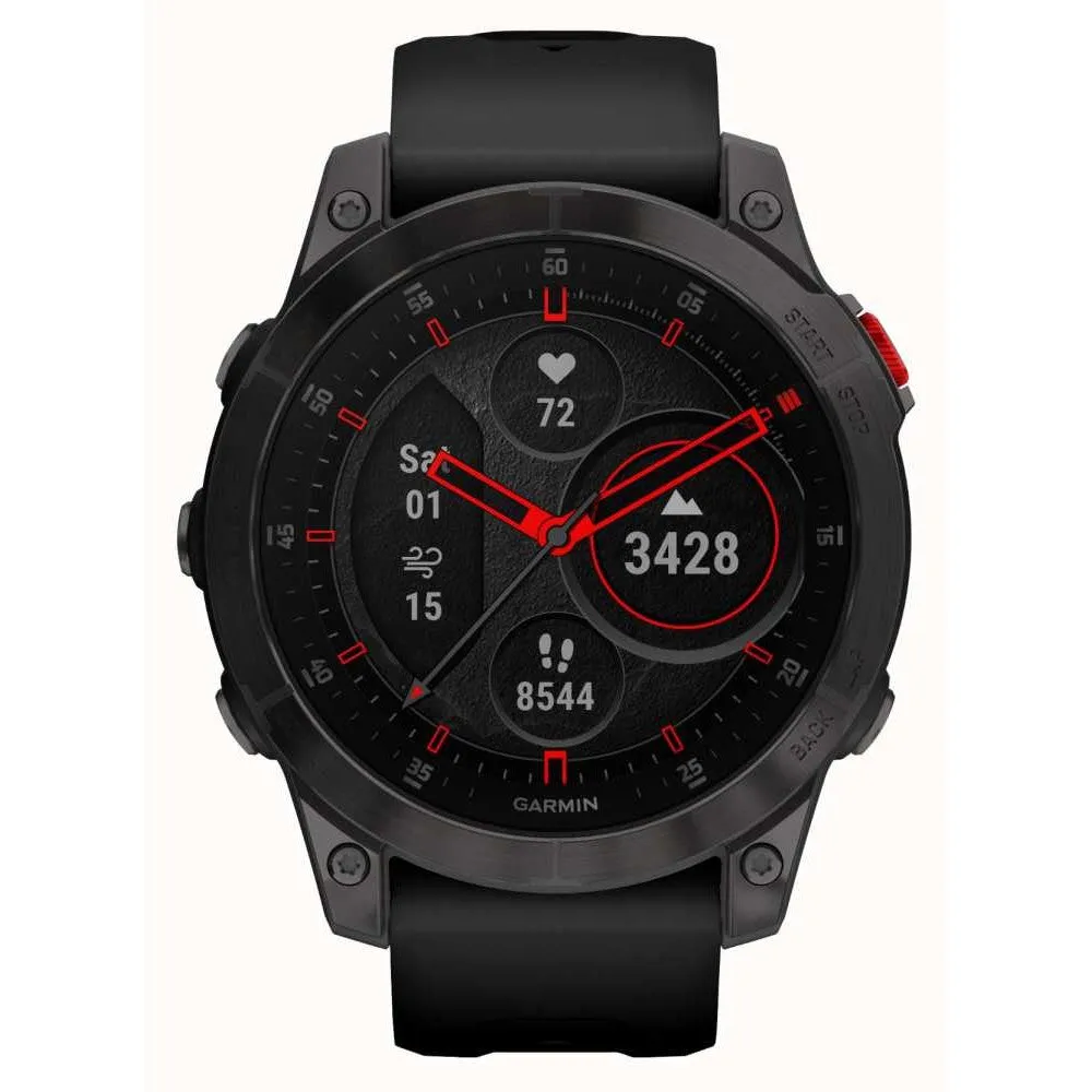 Garmin Epix Gen 2 Black, Carbon Gray DLC TI with Silicone Band