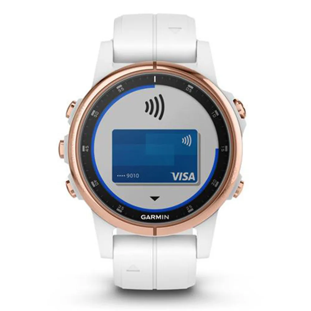 Garmin fenix 5S Plus Sapphire Rose Gold with White Rubber Strap Smart Watch - 010-01987-06